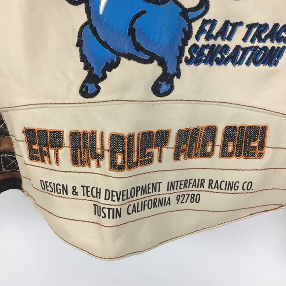 💙 SUPER G PSYCHO Leather Motorcycle Jacket - Picture 5 of 15